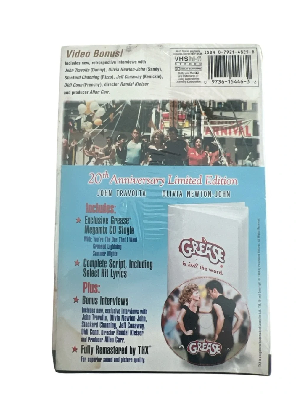 Grease VHS Sealed‎ 20th Anniversary Limited Edition Widescreen John Travolta THX